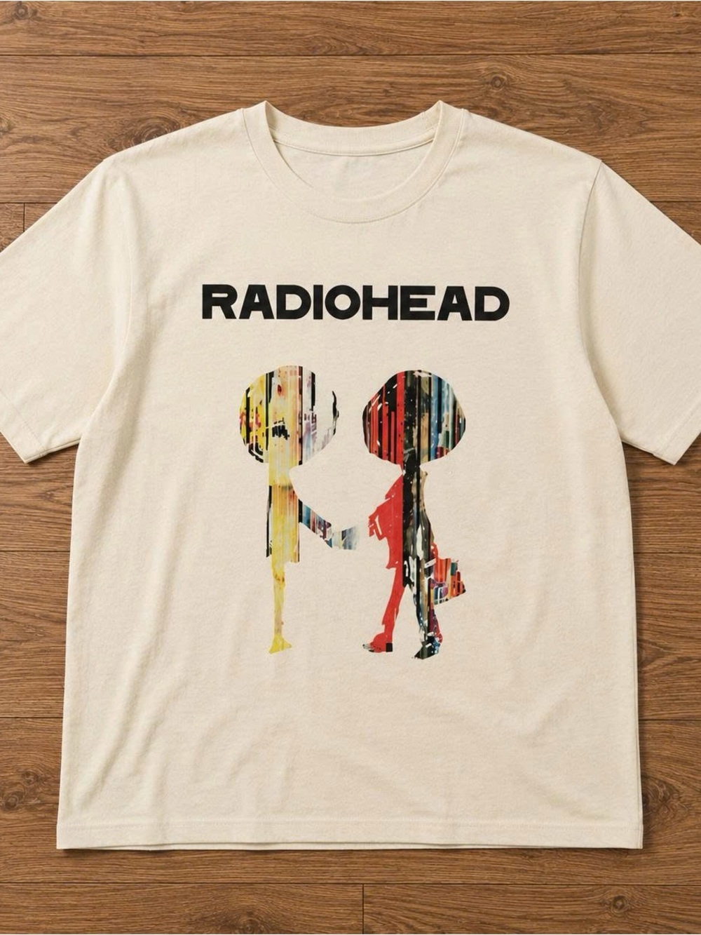 Radiohead Graphic Tee Cream with Multicolor Print